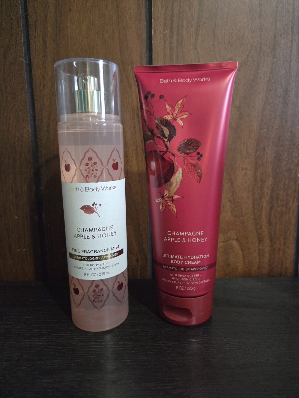 Bath & Body Works Champagne Apple & Honey Fragrance Mist & Body Cream Set